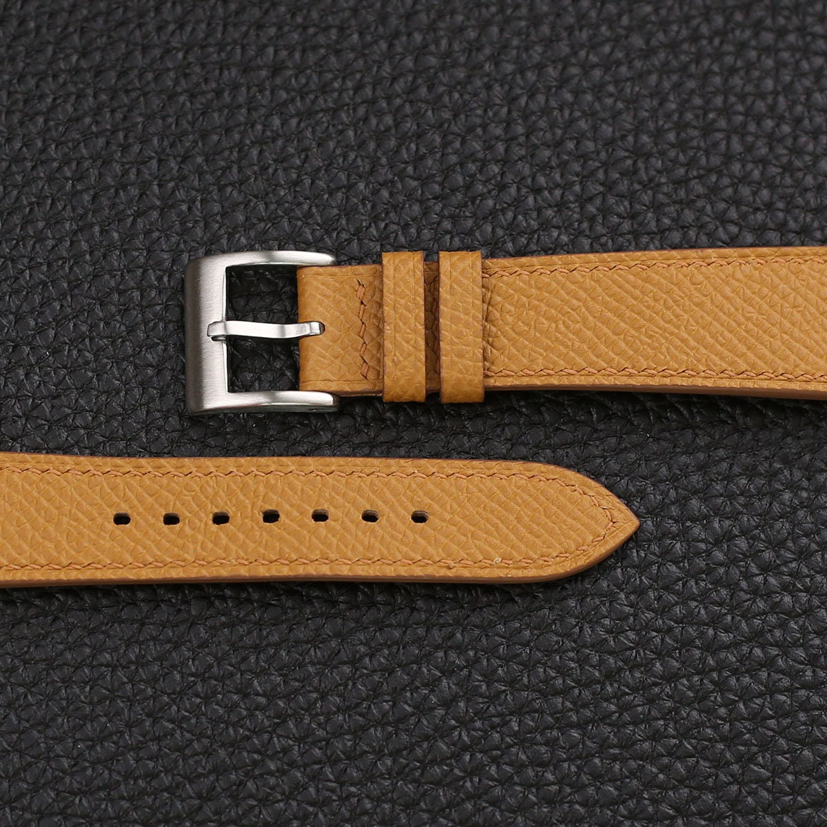 sesame & honey epsom leather watch strap – photo 3