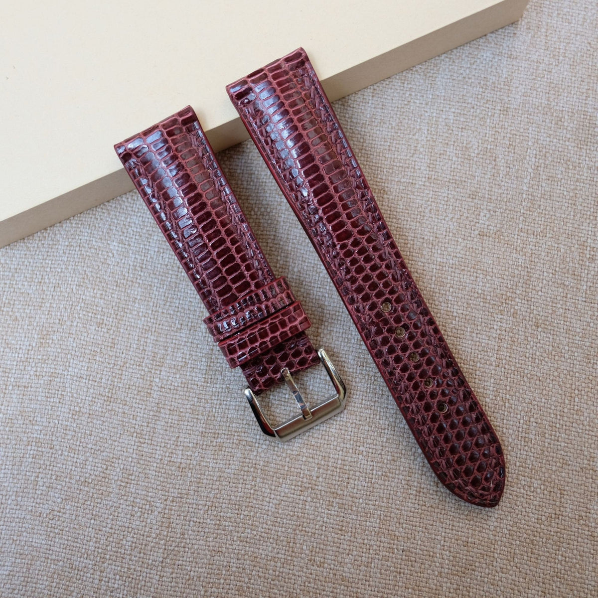 bordeaux lizard leather watch strap – photo 3