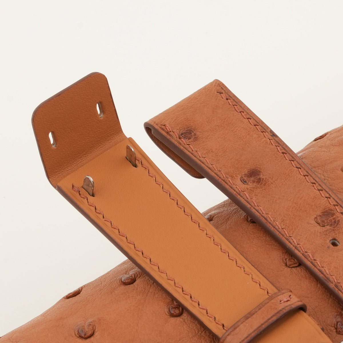 brown ostrich leather watch strap – photo 3