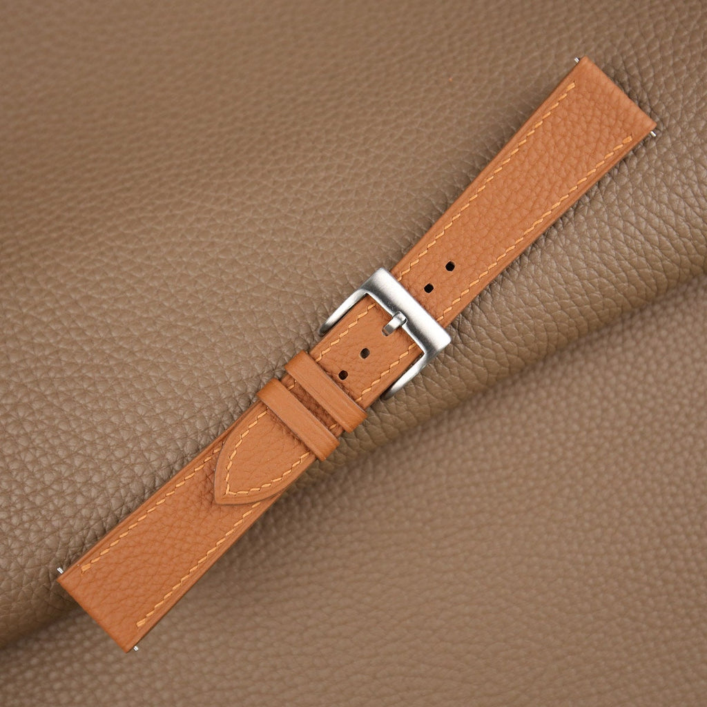 golden brown togo leather watch strap – photo 3