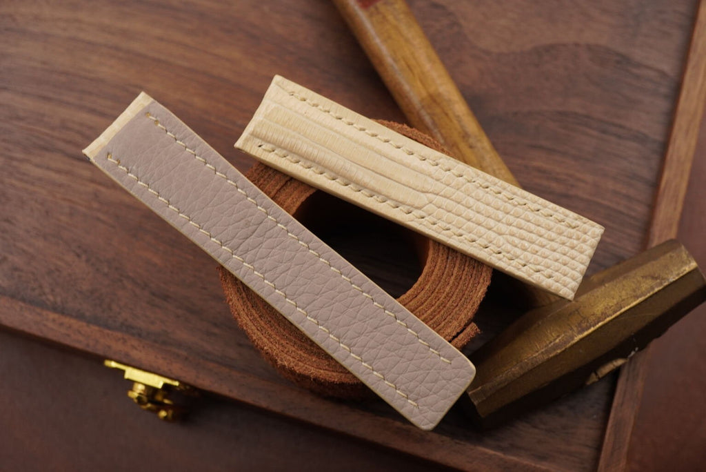 cream lizard leather watch strap – photo 3