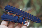 navy blue sailcloth rubber leather watch strap – photo 3