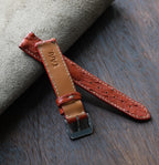 wine red ostrich leather watch strap – photo 3