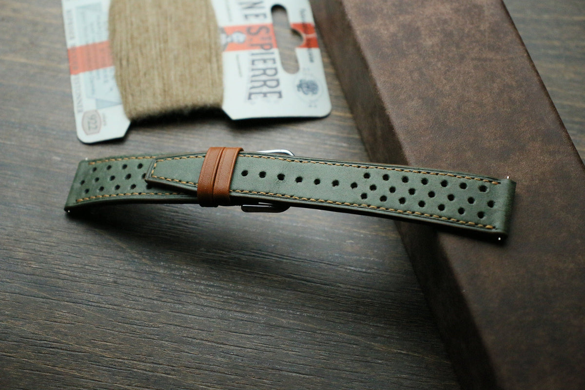 green maya leather watch strap – photo 3