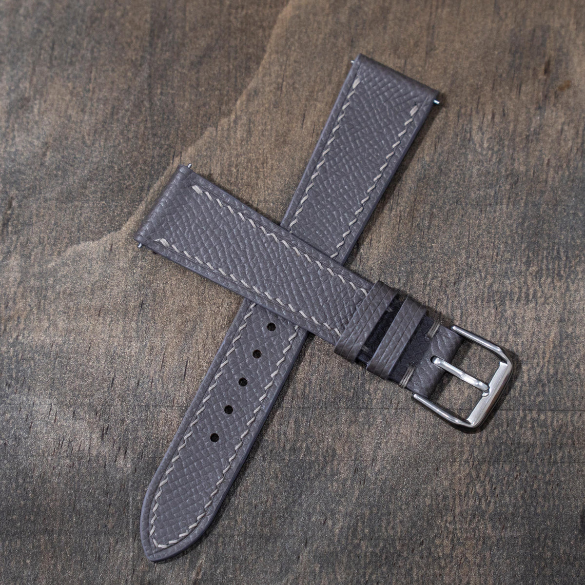 dark grey epsom leather watch strap – photo 3