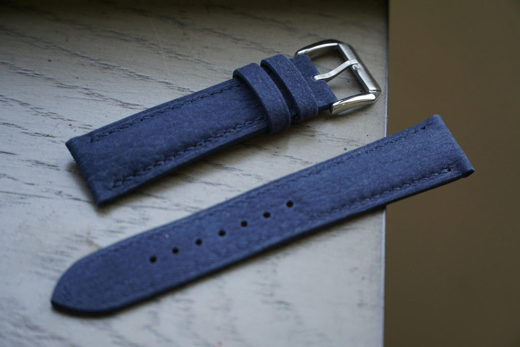 dark blue nubuck leather watch strap – photo 3