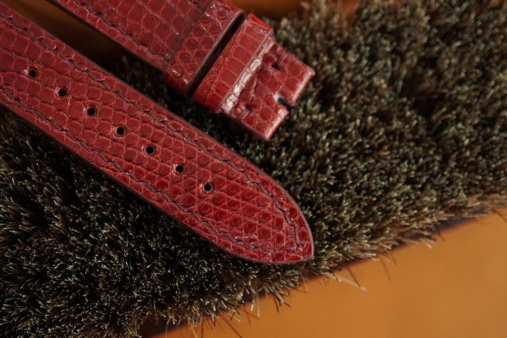 red lizard leather watch strap – photo 3