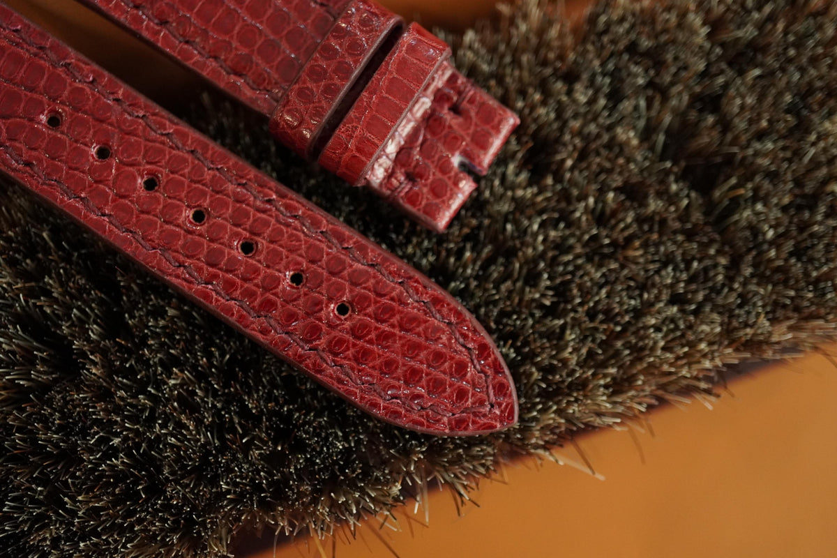 red lizard leather watch strap – photo 3