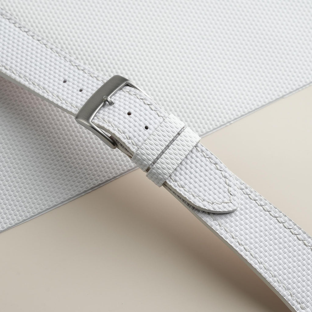 white sailcloth rubber leather watch strap – photo 3