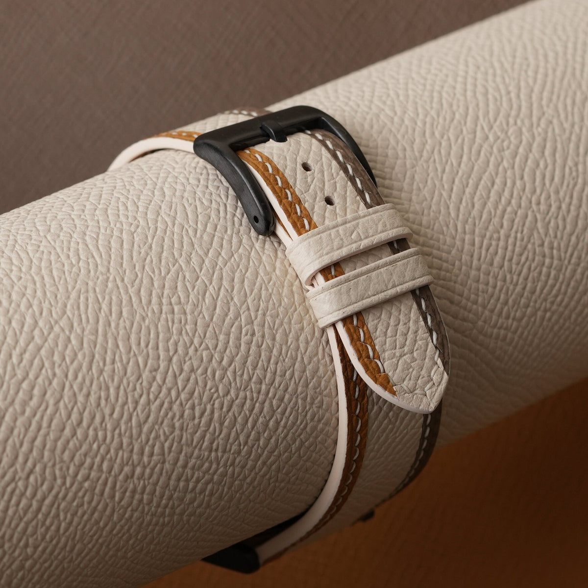 sesame epsom leather watch strap – photo 3