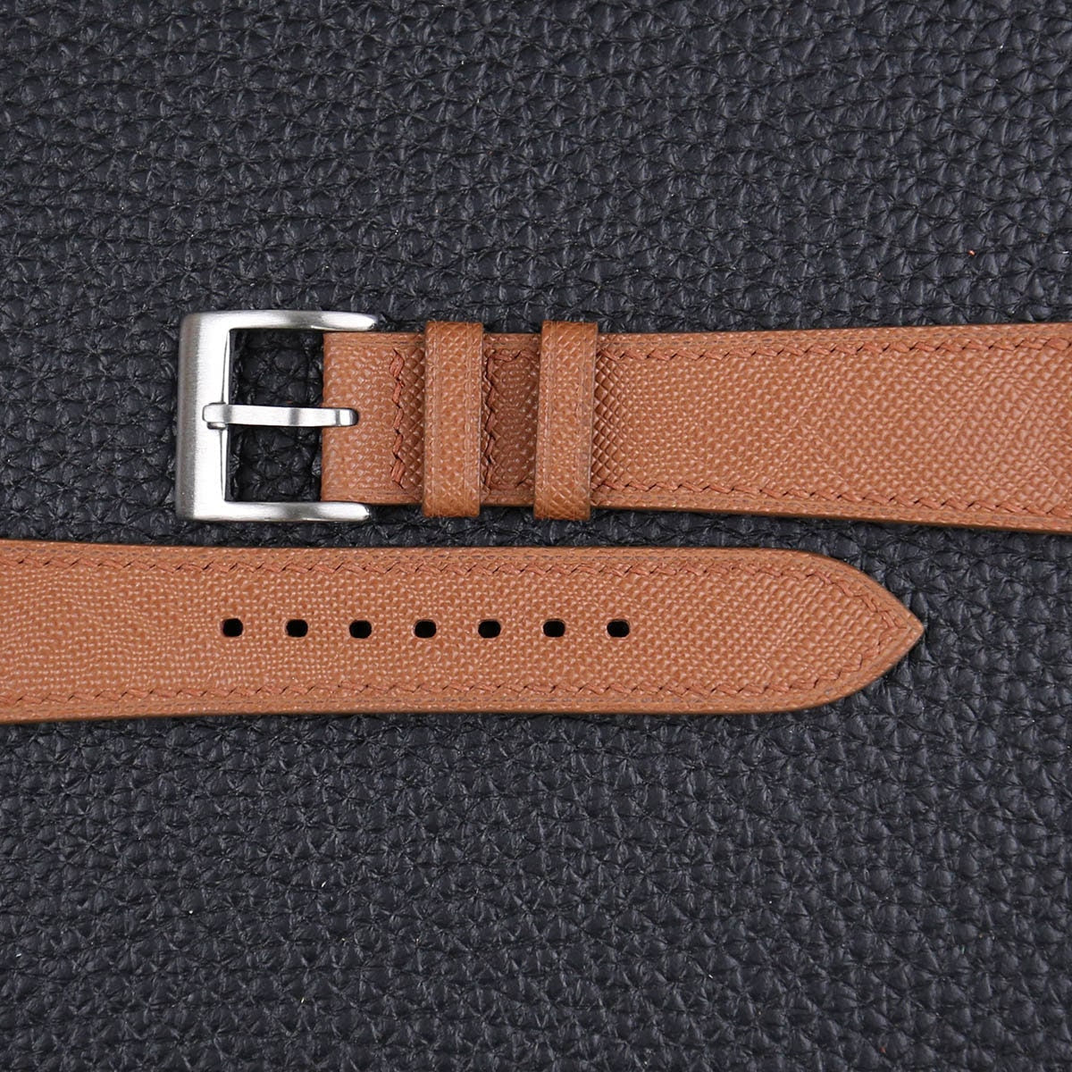 golden brown saffiano leather watch strap – photo 3
