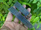 silver stingray leather watch strap – photo 3