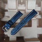 dark blue & navy shark leather watch strap – photo 3