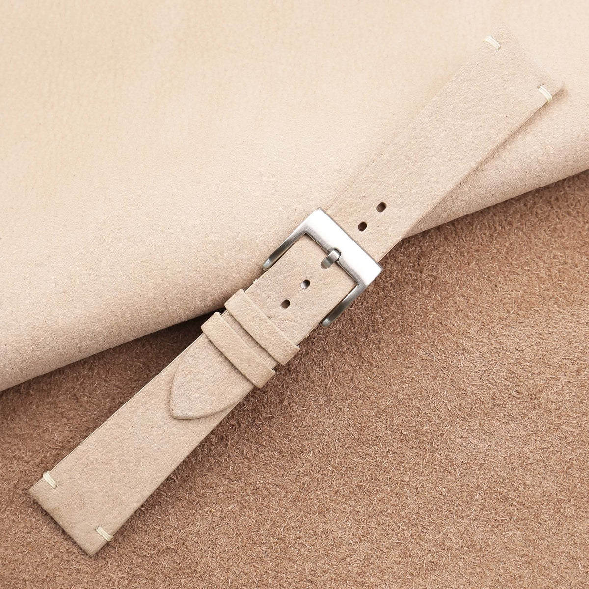 cream nubuck leather watch strap – photo 3
