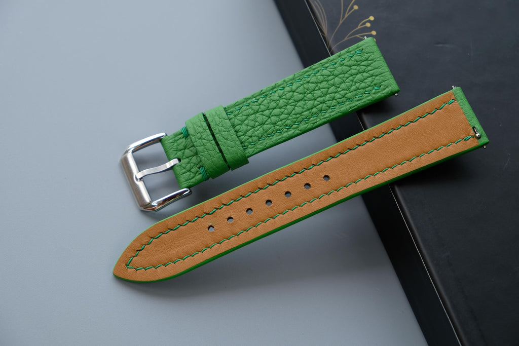 light green togo leather watch strap – photo 3