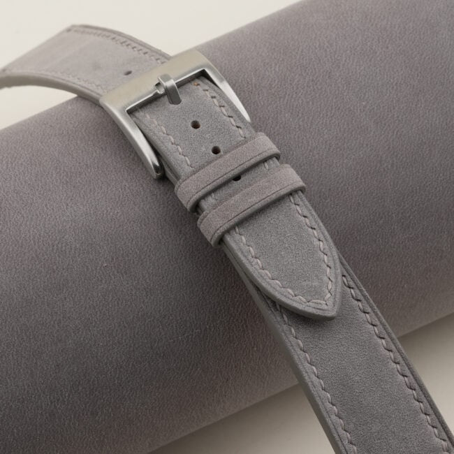 grey nubuck leather watch strap – photo 3