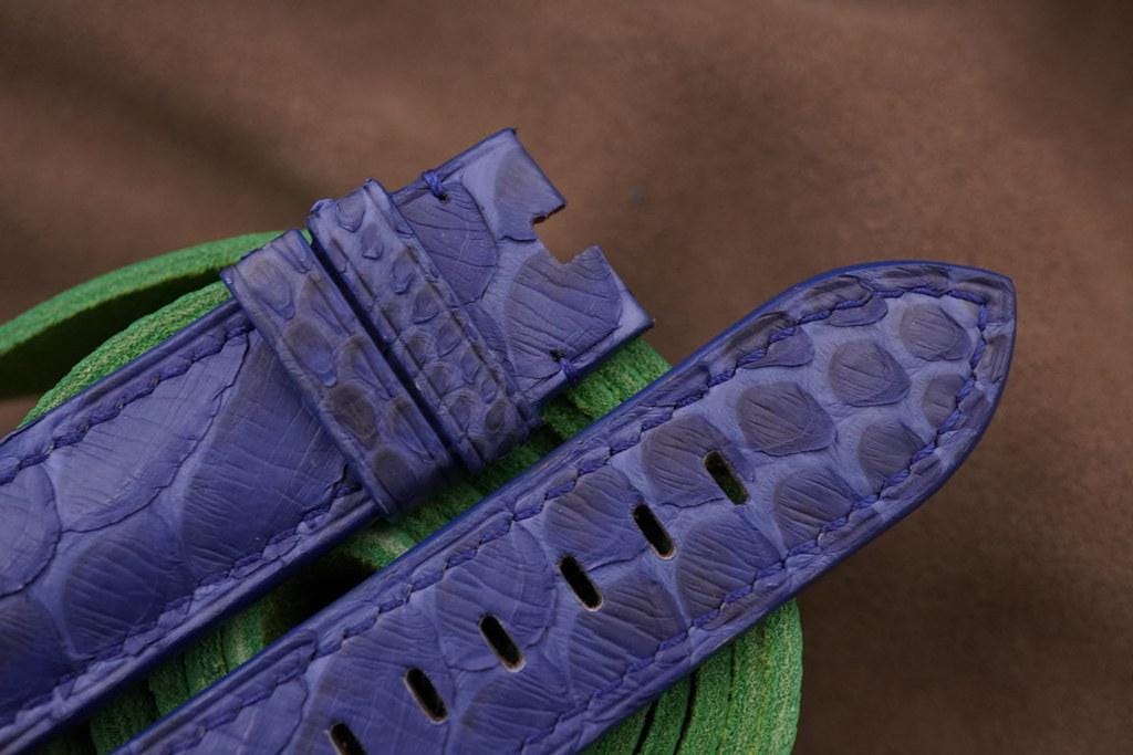 blue python leather watch strap – photo 3