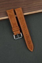 dark brown suede leather watch strap – photo 3