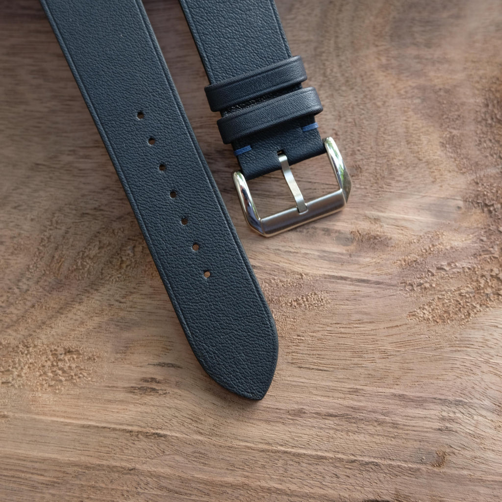dark navy swift leather watch strap – photo 3