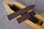 chocolate brown canvas leather watch strap – photo 3