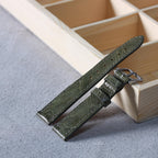 olive green ostrich leg leather watch strap – photo 3