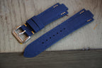 dark blue sailcloth rubber leather watch strap – photo 3