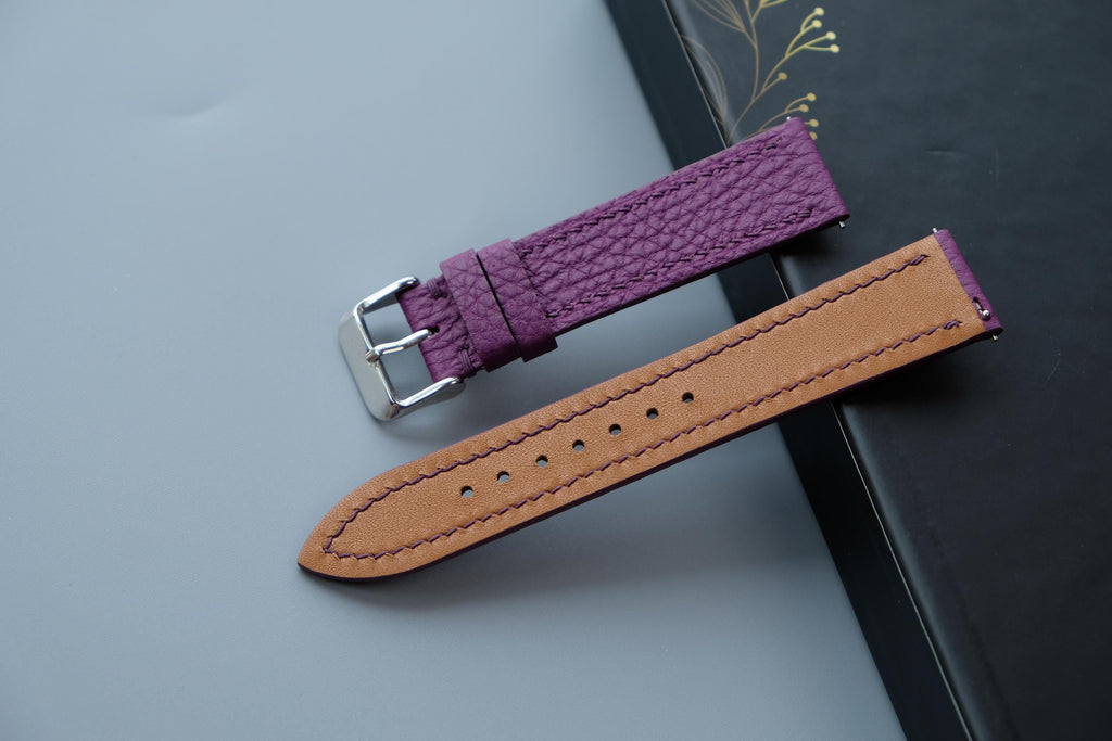 purple togo leather watch strap – photo 3