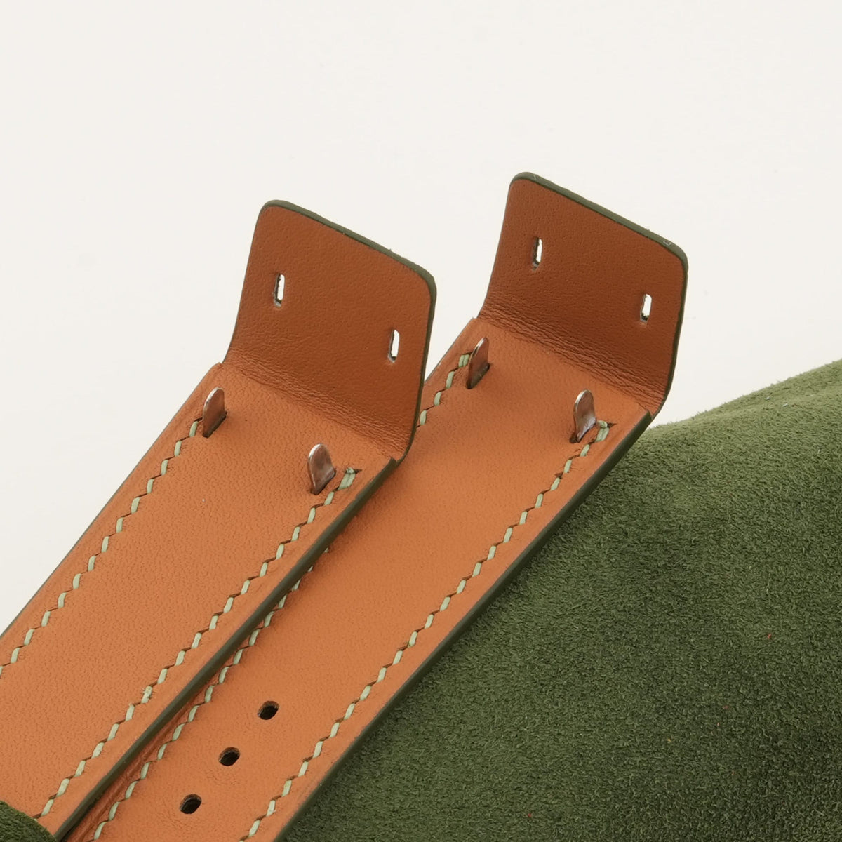 green suede leather watch strap – photo 3