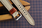 cream canvas leather watch strap – photo 2