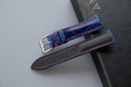 blue ostrich leather watch strap – photo 3