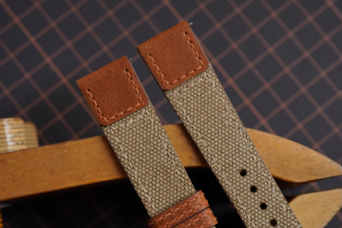 etoupe canvas leather watch strap – photo 3