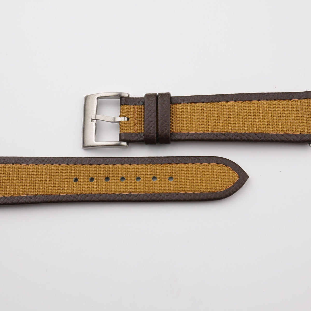 golden & pearl white epsom leather watch strap – photo 3