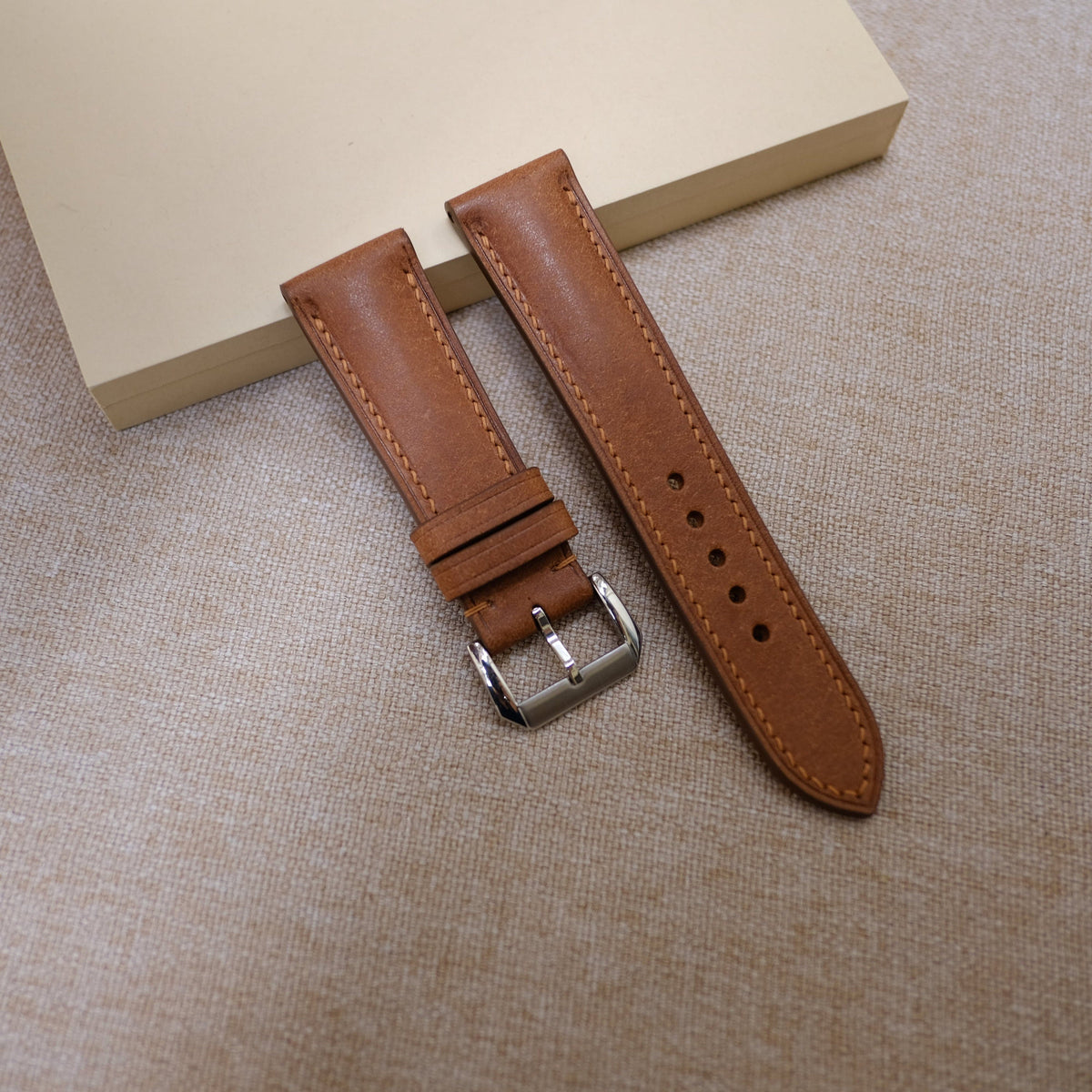 brown & tan pueblo leather watch strap – photo 3