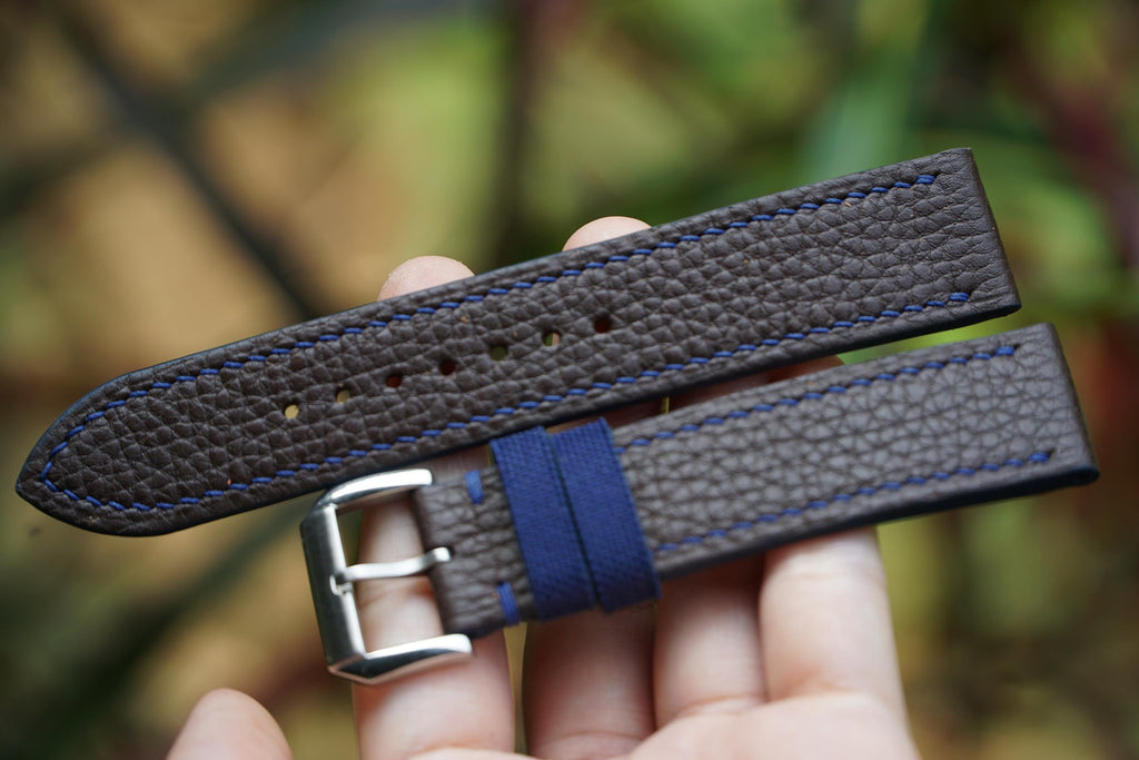 brown togo leather watch strap – photo 3