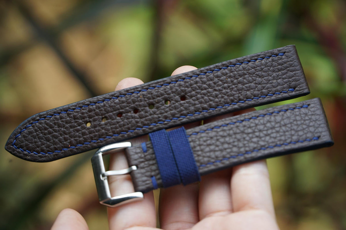 brown togo leather watch strap – photo 3