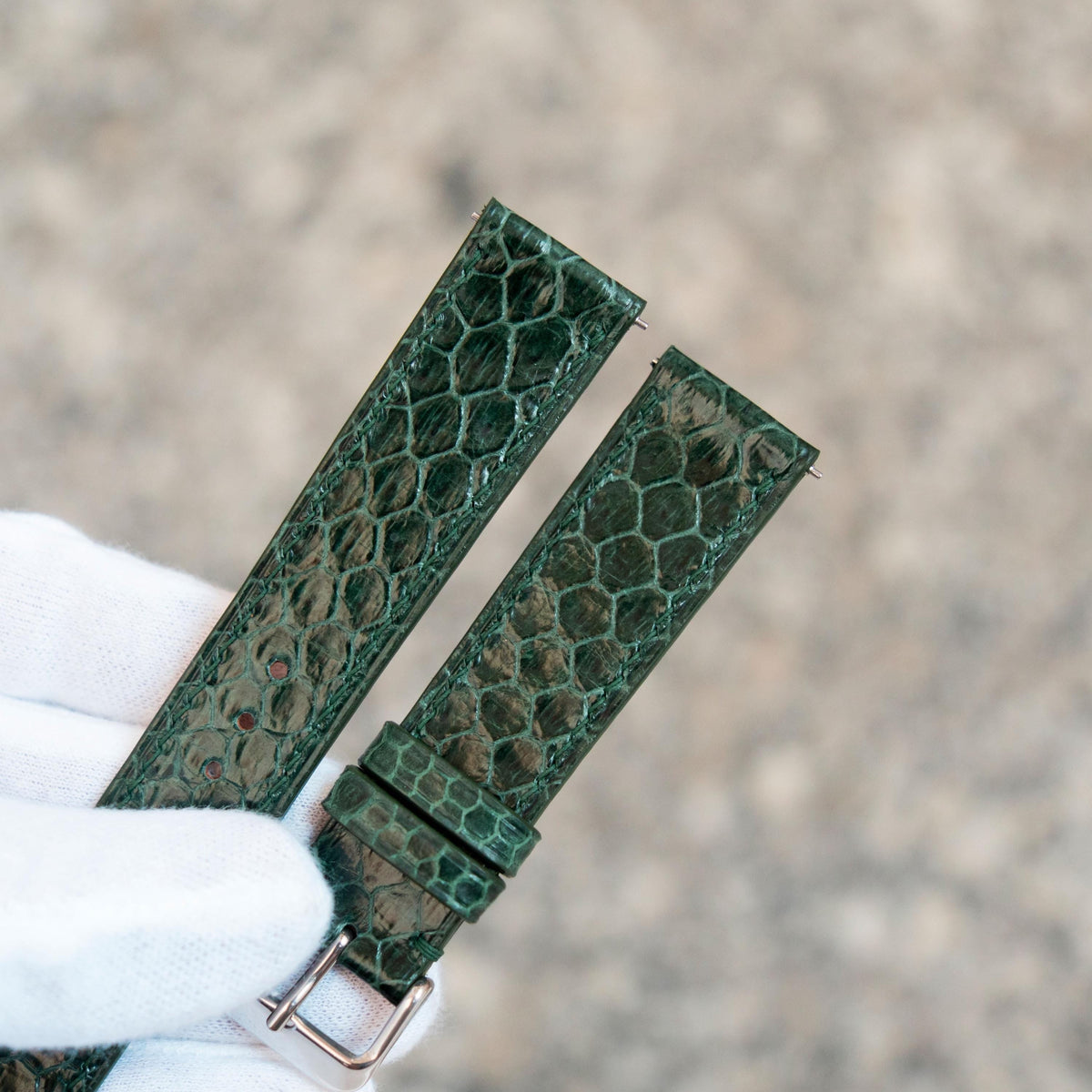 green sea snake leather watch strap – photo 3