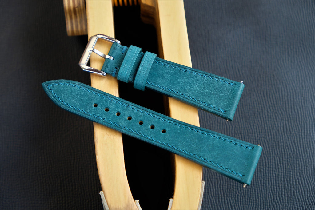 teal blue pueblo leather watch strap – photo 3