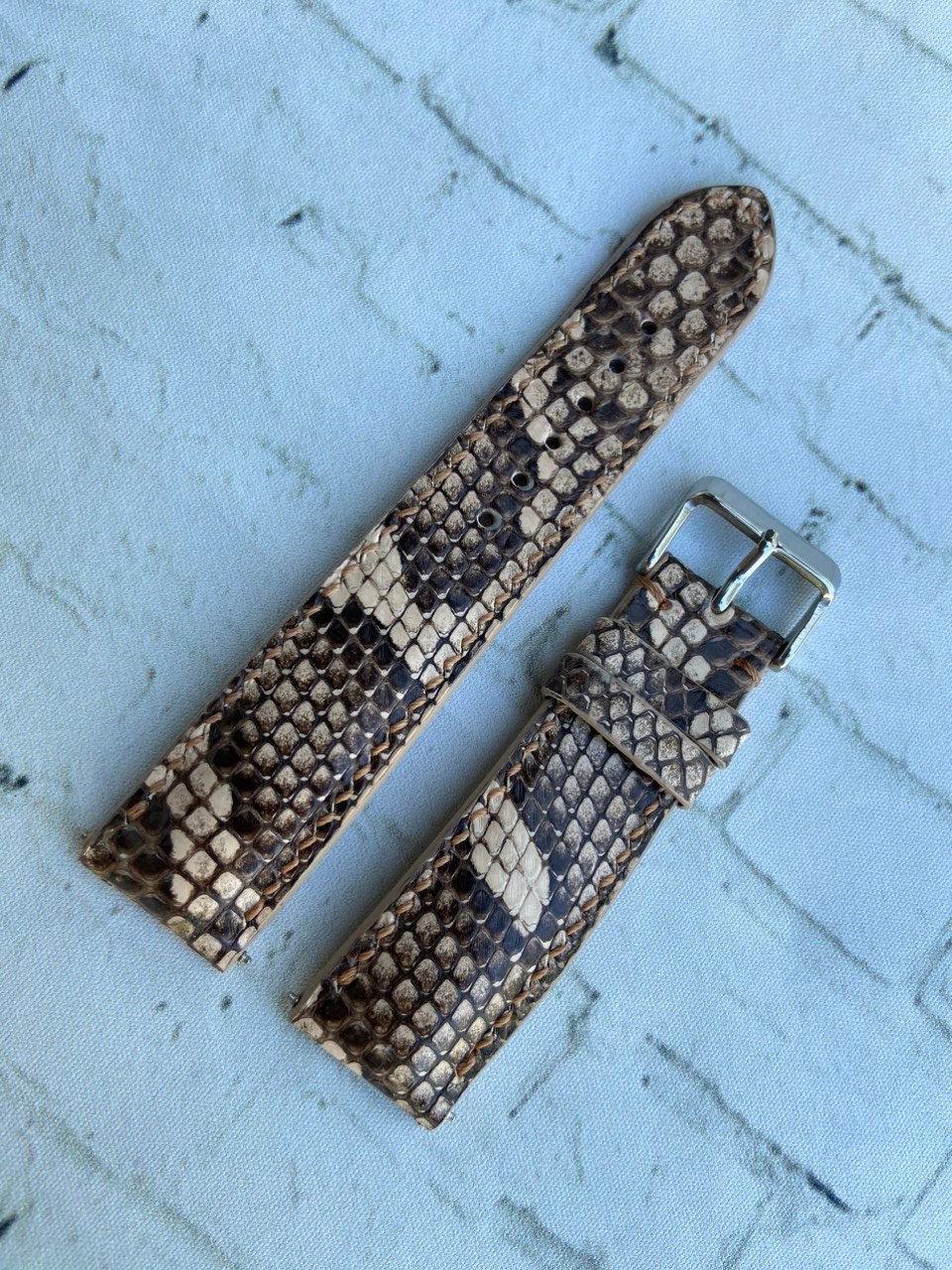 gray python leather watch strap – photo 3