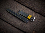 black & yellow vachetta leather watch strap – photo 3