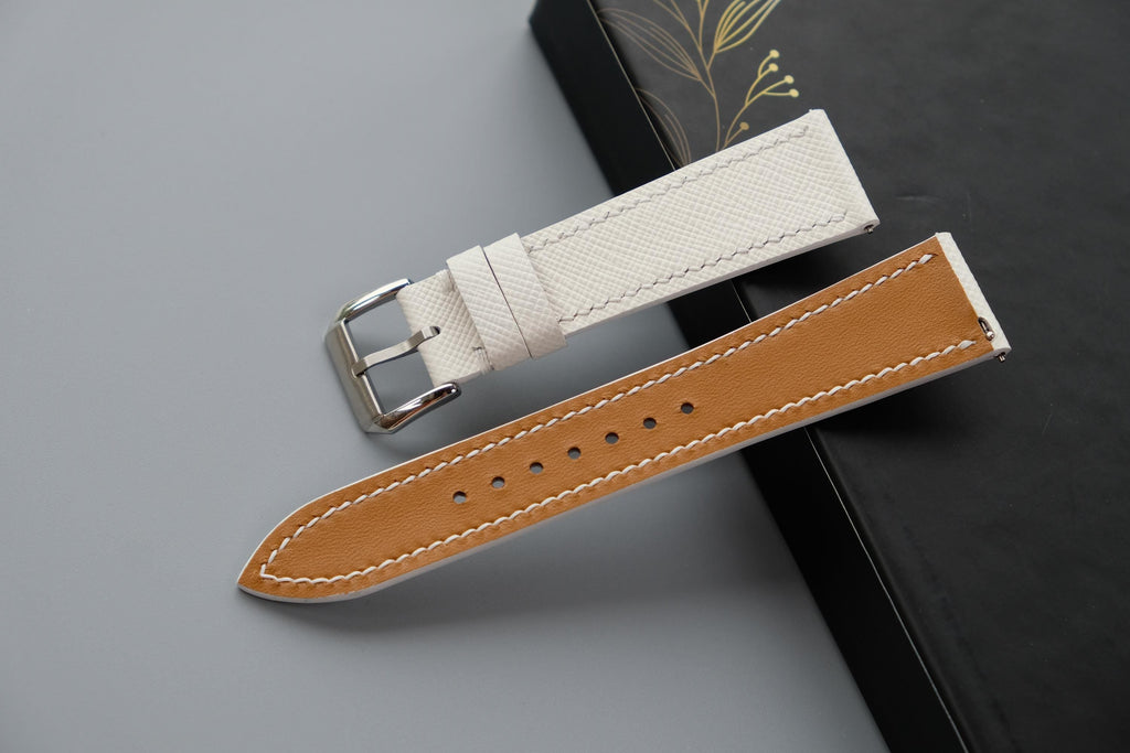 white saffiano leather watch strap – photo 3