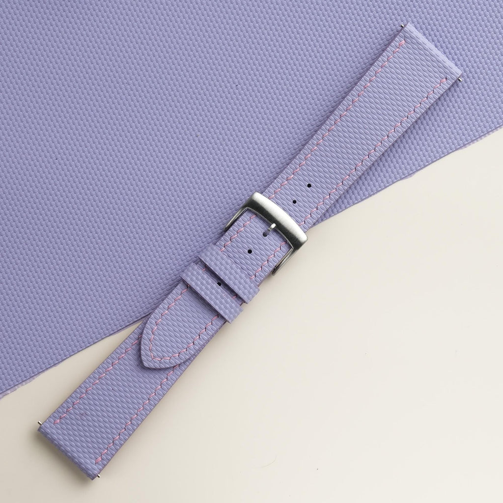 purple sailcloth rubber leather watch strap – photo 3