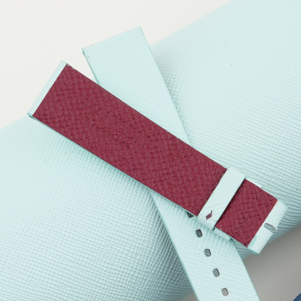 turquoise & red saffiano leather watch strap – photo 3