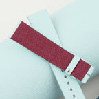turquoise & red saffiano leather watch strap – photo 3