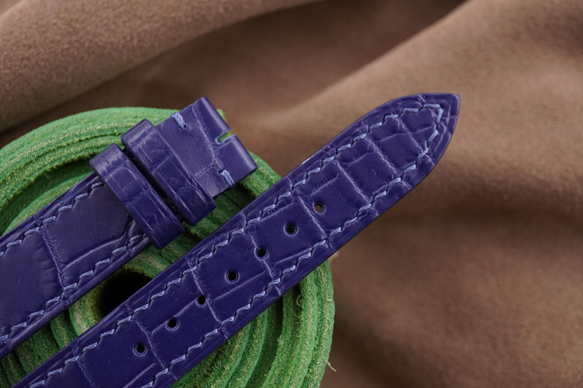 navy blue alligator leather watch strap – photo 3