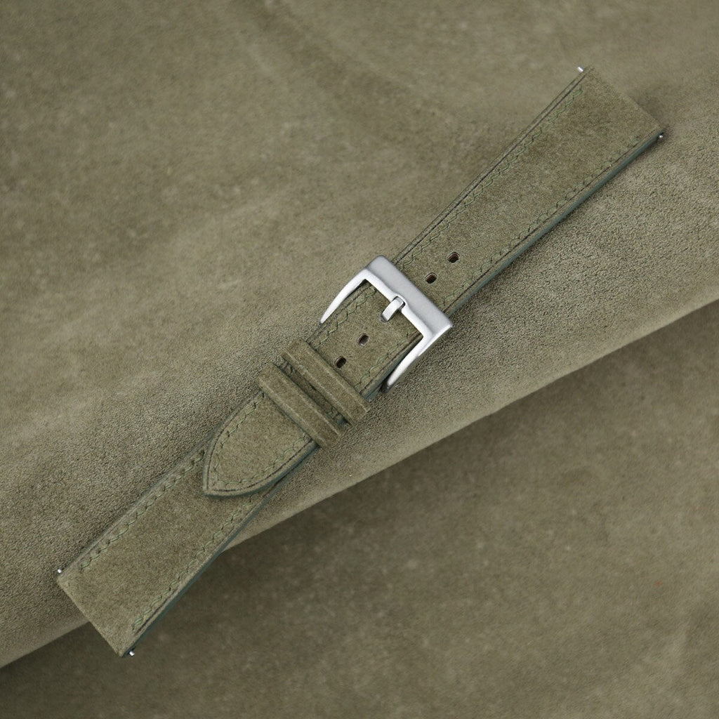 moss suede leather watch strap – photo 3