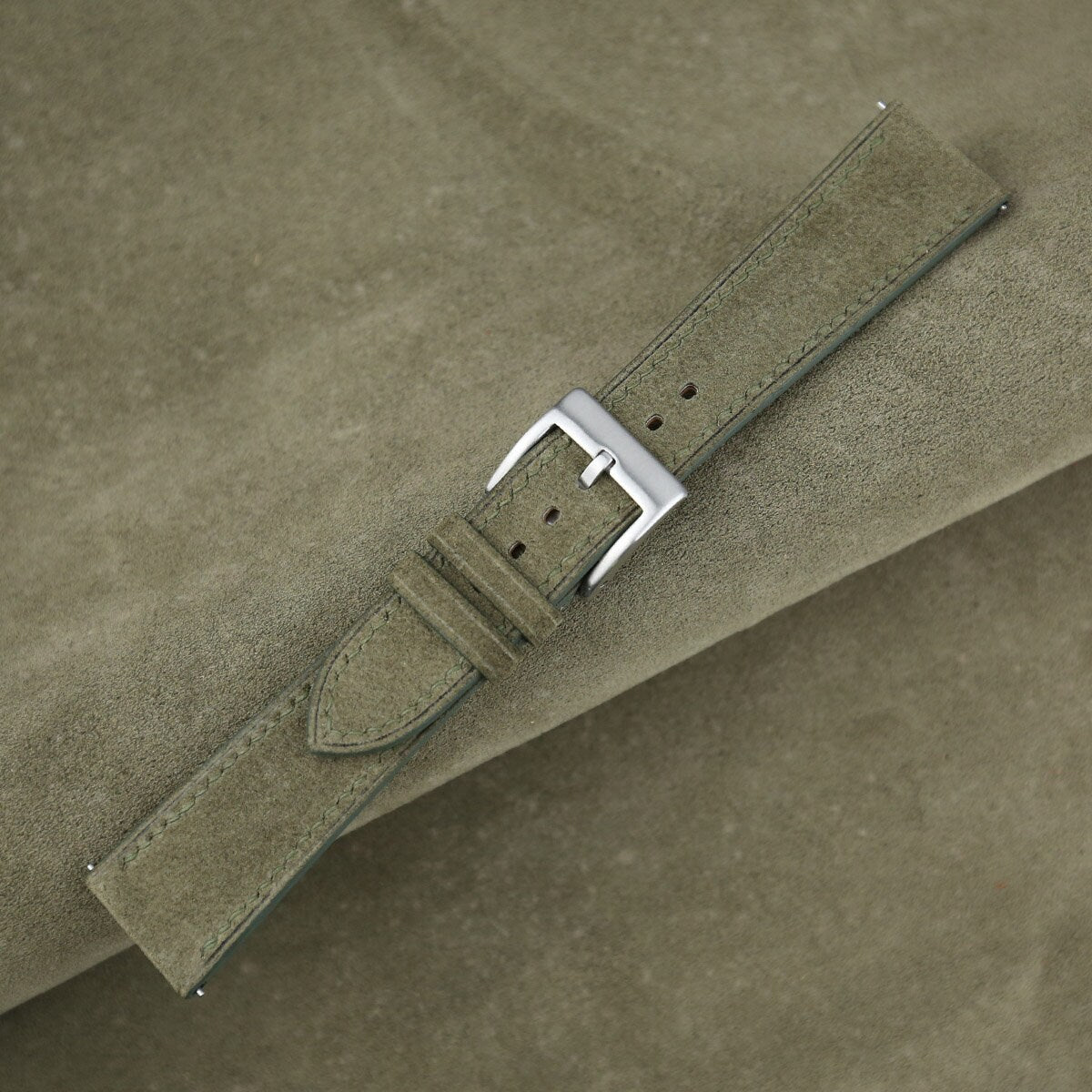 moss suede leather watch strap – photo 3