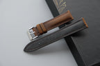 dark brown waxed leather watch strap – photo 3
