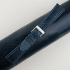 blue waxed leather watch strap – photo 3