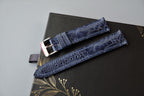 dark navy ostrich leather watch strap – photo 4