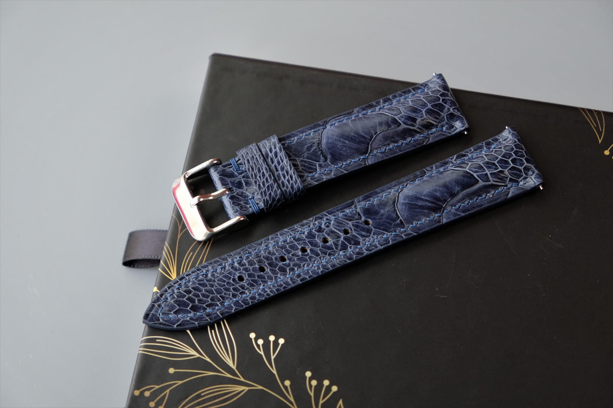 dark navy ostrich leather watch strap – photo 4